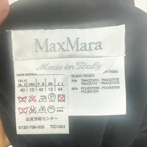 Max Mara  Wide Leg Trouser Pants Size 10 Black Triacetate Quiet Luxury Career