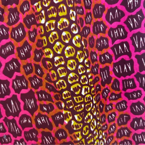 NWT Ohema Ohene Dee Print Clash High Waisted Trousers Colorful Animal Size US 4 Pink