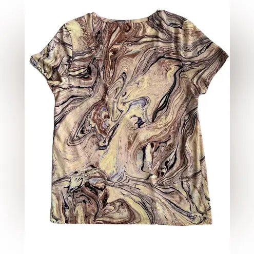 Scotch & Soda Women’s Beige Marble Print Short Sleeve T-Shirt Medium