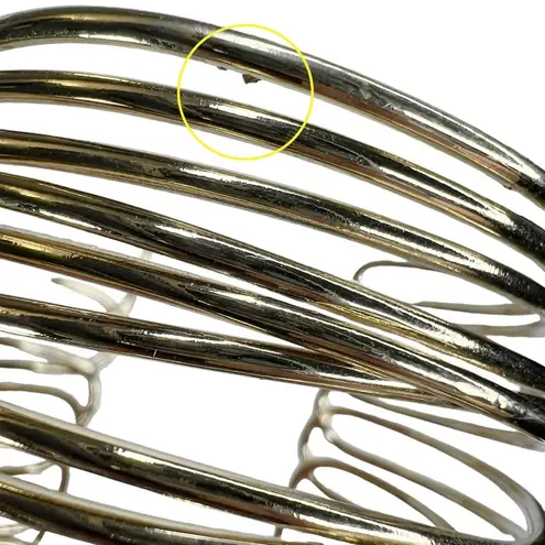 Gold Tone Super Wide Open Wire Coil Cuff Bracelet