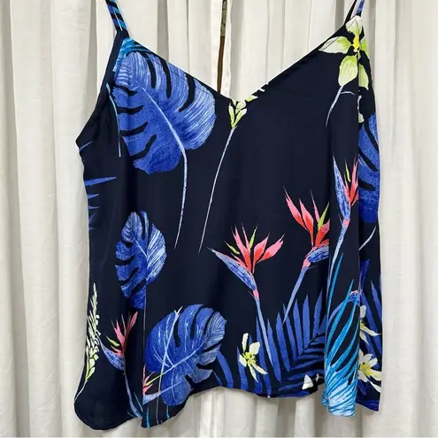 CARAMELA Camisole Tropical Print Navy MultiColored Top Size Chart s/m