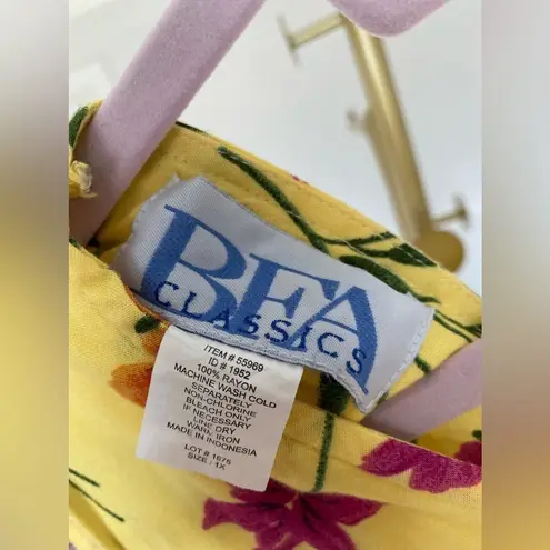 Cottagecore 90s Maxi Dress Floral BFA Classic Lightweight Spring Easter Vintage Yellow Size XL