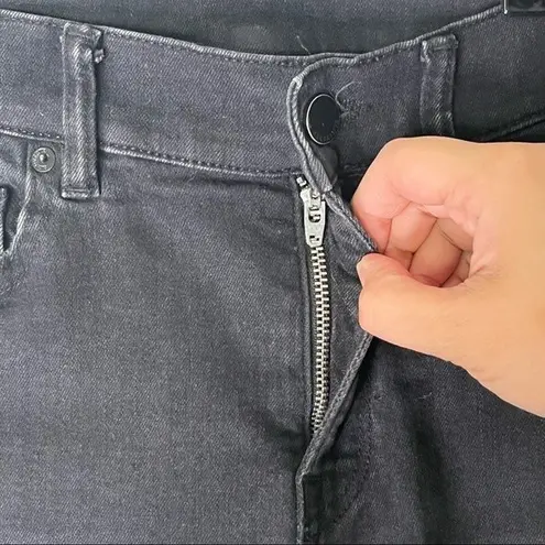 ALLSAINTS Heidi Jeans Women’s Size 29 Black Cropped Flare Raw Hem Mid Rise