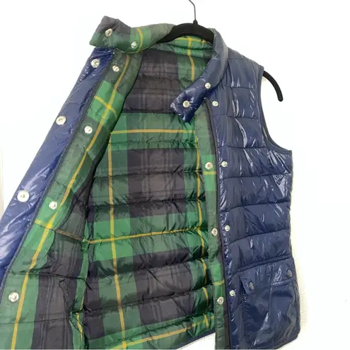 J. McLaughlin ‎ | Dark Green & Navy Plaid Reversible Down Vest