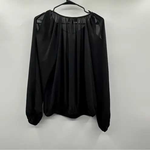Fifteen Twenty Black Long Sleeve Tie Front Lightweight Blouse Size M