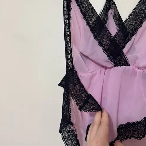 Yandy  Black and Pink Lace Romper Lingerie