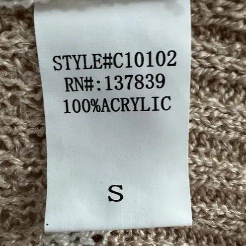 Dreamers Long Sleeve Brown Cream V Neck Sweater Size Small