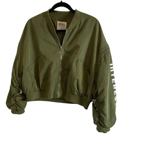 Sanfu woman’s Olive Green Bomber Jacket size small