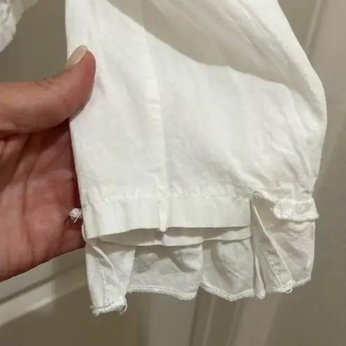 Miss Look White Ruffle Long Sleeve Button Down Blouse