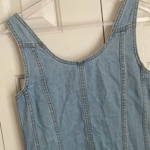 Madewell  Denim Sleeveless Seamed Mini Dress Palomilla Wash Size 00 NWT