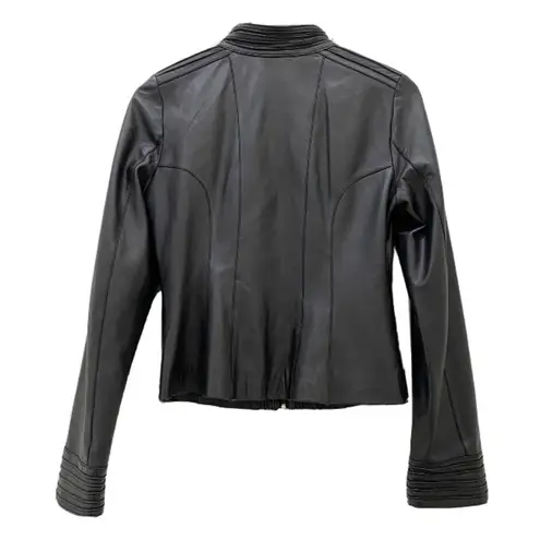 Arden B Black 100% Genuine Leather Moto Jacket S
