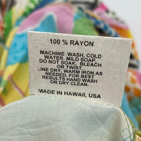 Jams World Vintage Hattie Drop Waist Ruffle Hawaiian Aloha Dress Floral Icon