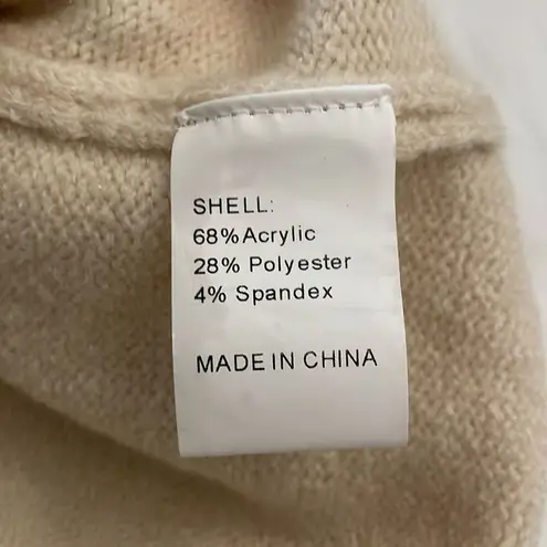 BTFBM Cream Turtleneck Knit Sweater Womens Size Medium Asymmetrical White