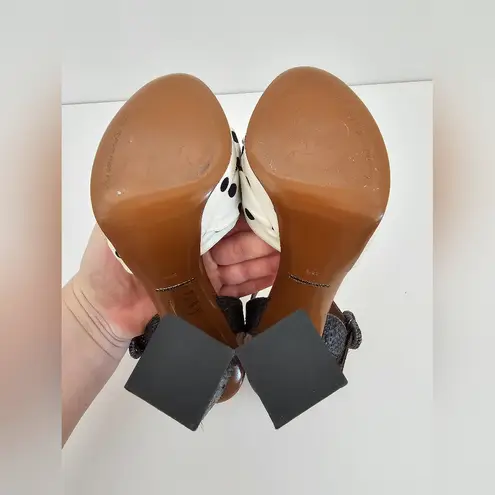 Dolce & Gabbana $965 Knotted Polka-dot Cady Sandals In White Size 38.5