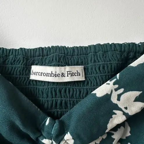 Abercrombie & Fitch ‎ Floral Blouse Sweetheart Neck Long Sleeve Green S