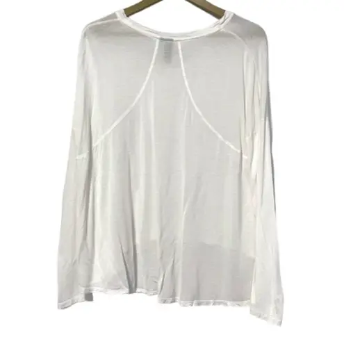 Sweaty Betty  White Easy Peasy Long Sleeve Top Size Small