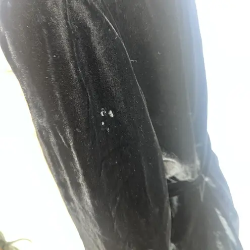 Amanda Smith Women’s Black Velvet Silk Blend Belted Shirt Jacket Dark Academia