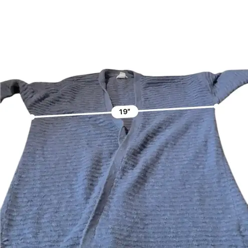 L.L. Bean Open Cardigan Women’s Size Small Blue Chunky Ribbed Knit 3/4 Sleeves