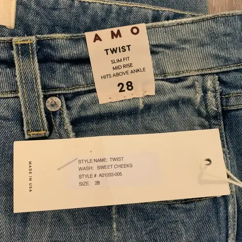 AMO Twist Slim Fit Jeans NWT Women’s Size 28 Blue