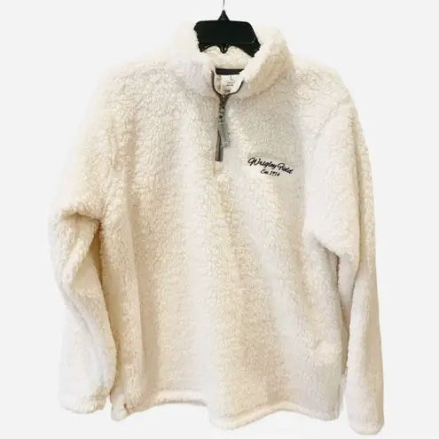 NWOT Wrigley Field Chicago Cubs Sweatshirt Sherpa Quarter Zip L White Size L