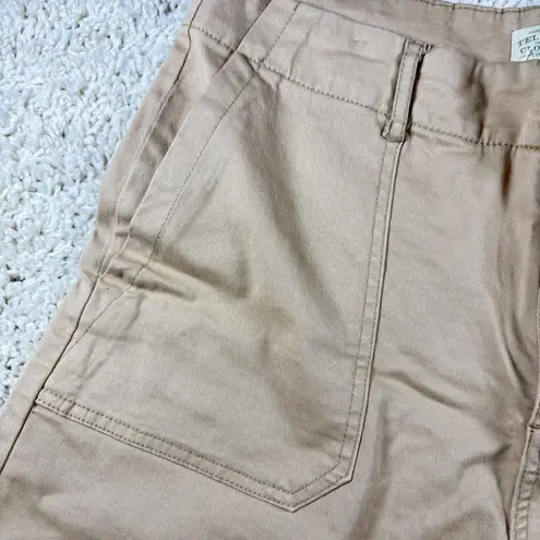 Telluride Clothing Company Khaki Cargo Shorts Women Sz14 Utility Pockets Button Tan Size 14