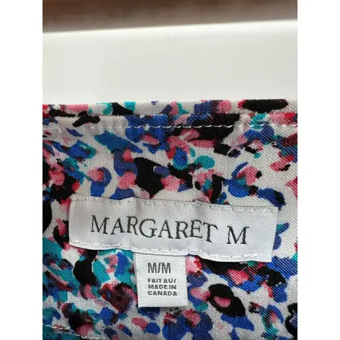 Margaret M Women Pencil Skirt Pull On Stretch Speckled Print Artsy Office Career Blue Size M