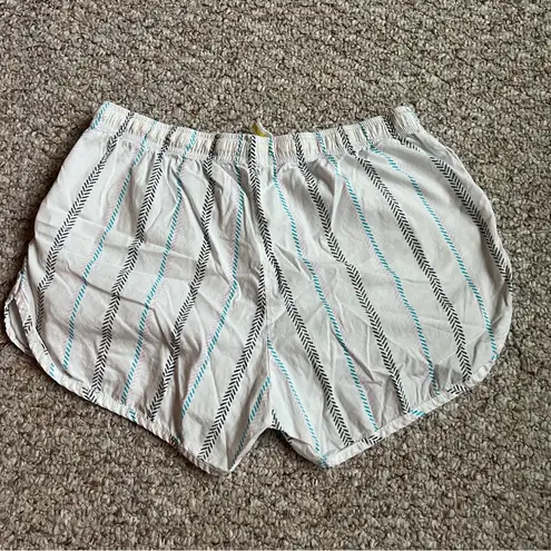 Chalmers Elyse Pajama Set white striped shorts button up top women’s large/12/42