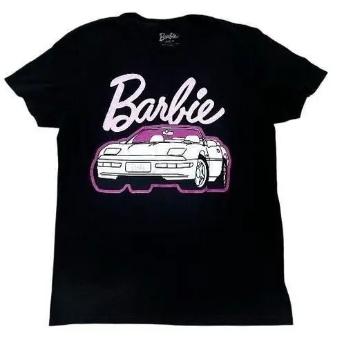 Barbie Convertible Dream Car Graphic Black T Shirt Size Small Barbiecore Fandom