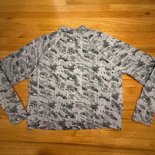 Spyder Active Half Zip Pullover Large | Gray Snakeskin Print Ski Base Layer