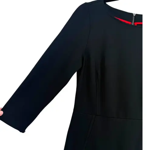 Spanx  Perfect A-Line Shift Dress Black 3/4 Sleeve Ponte Knit Size Med Minimalist