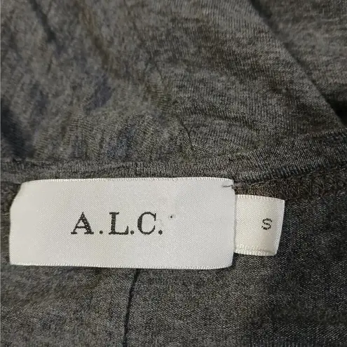 ALC Frank A.L.C. Women's Dress Size Small Gray Short Sleeve Scoop Neck Stretch Ruched