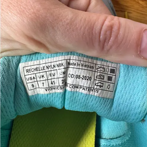 Vionic Rechelle Sneaker Women 9 Nubuck Gray Blue Comfort Walking Travel Casual