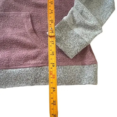 Pullover Hoodie Cowl Neck Kangaroo Pocket Raglan Sleeve Top Purple Size M