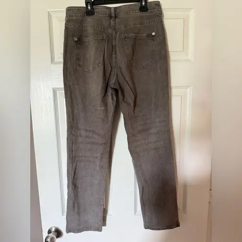 Pilcro Ash Grey Ankle Straight Jeans Size 26 Distressed High Rise