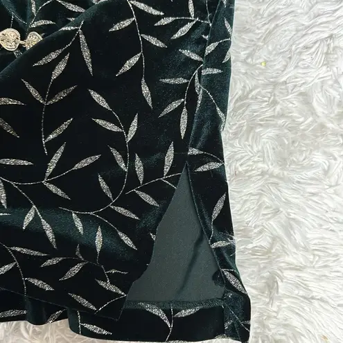 JBS Ltd Deep green Velvet Jacket Blazer Silver Metallic Womens Evening Sz 10