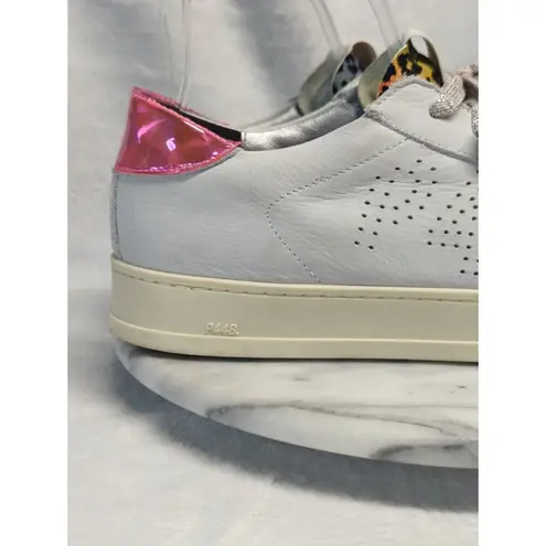 P448 Jack White Pink Rainbow Leopard Reflector Sneakers Woman's 41 /11