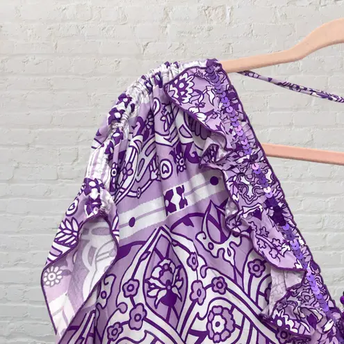 Feather Find Purple Sequin Paisley Kaftan Maxi Dress NWOT Size undefined