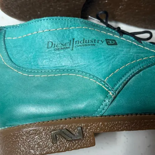 Diesel Teal Leather Wingtip Lace