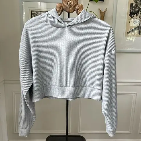 Alo Yoga  Muse Cropped Hoodie Athletic Heather Grey $108 M