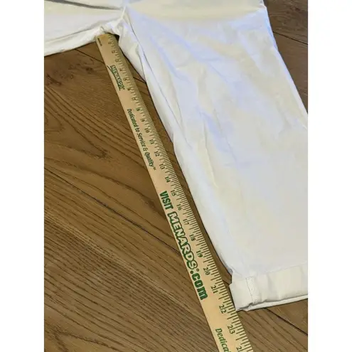 Le Tigre women's cropped chino pants size 12 tiger logo Preppy Classic Modern White