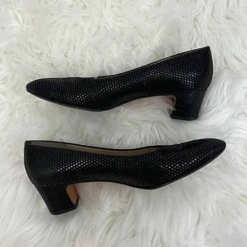 Salvatore Ferragamo Size 5 US 35 EU Black Sequin Block Heels
