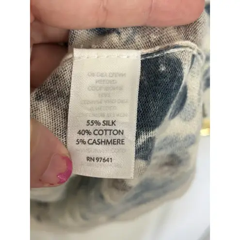 J Jill Cashmere Silk Blend Short Sleeve Button Cardigan Size Medium Petite Cozy Blue