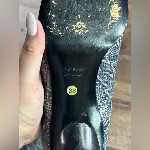 Vero Cuoio Faux Snake Skin Boots Blue Size 7