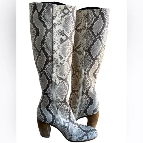 Ann Demeulemeester luxury Snakeskin Leather 36.5 Italy Over the Knee Boots Gray Size undefined