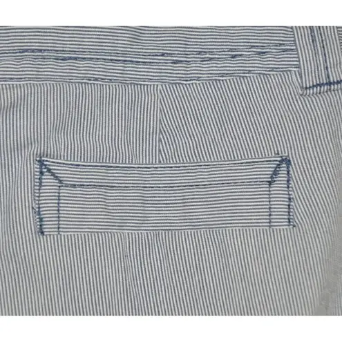Charter Club Pinstriped Navy Blue & White Capri Crop Pants Size 4 Nautical