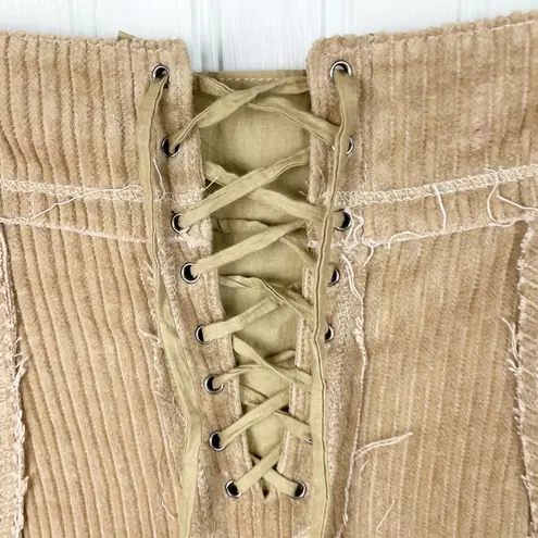 Cordelia Corduroy Patchwork Long Length Maxi Skirt Y2K Boho Hippie Size Medium Tan