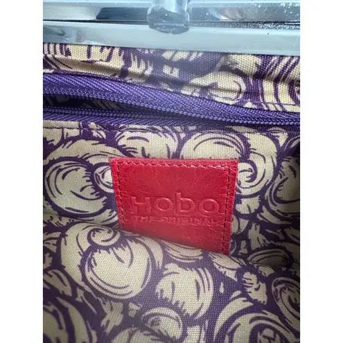 Hobo The Original Lauren Brown Leather Clutch Wallet Kisslock Zip Around