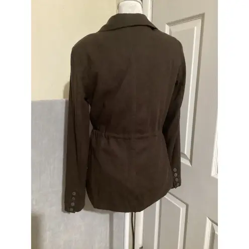 Bagatelle Collection Women's Brown Linen Blend Cinched Waist Blazer XS Size undefined