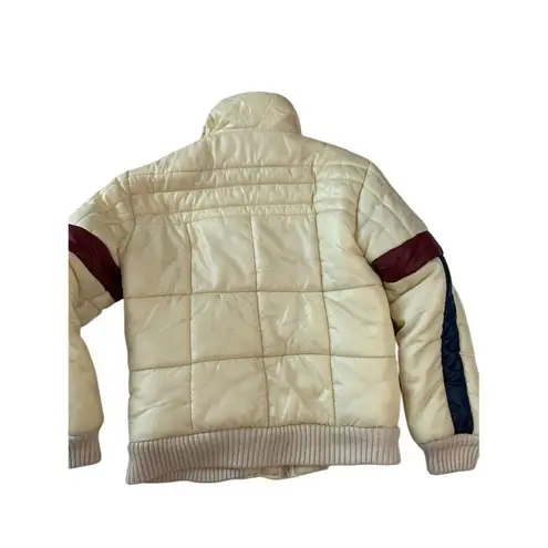 Source Unknown Vintage Guess King Ski Jacket Small Ivory Burgundy Navy Accents