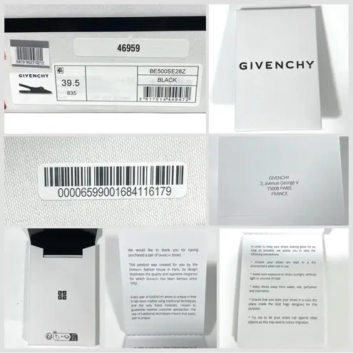 Givenchy Voyou Pointed Toe Slingback Ballet Flat Black 39.5 NEW